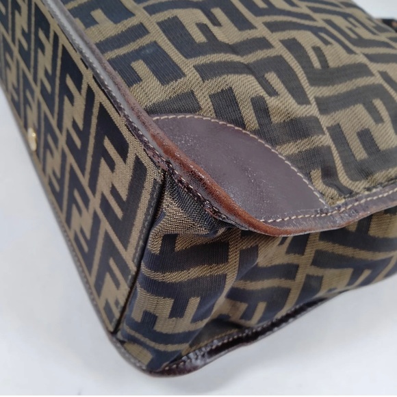 Authentic Vintage FENDI Brown Zucca Jacquard Foldable Tote Bag - Picture 4 of 6